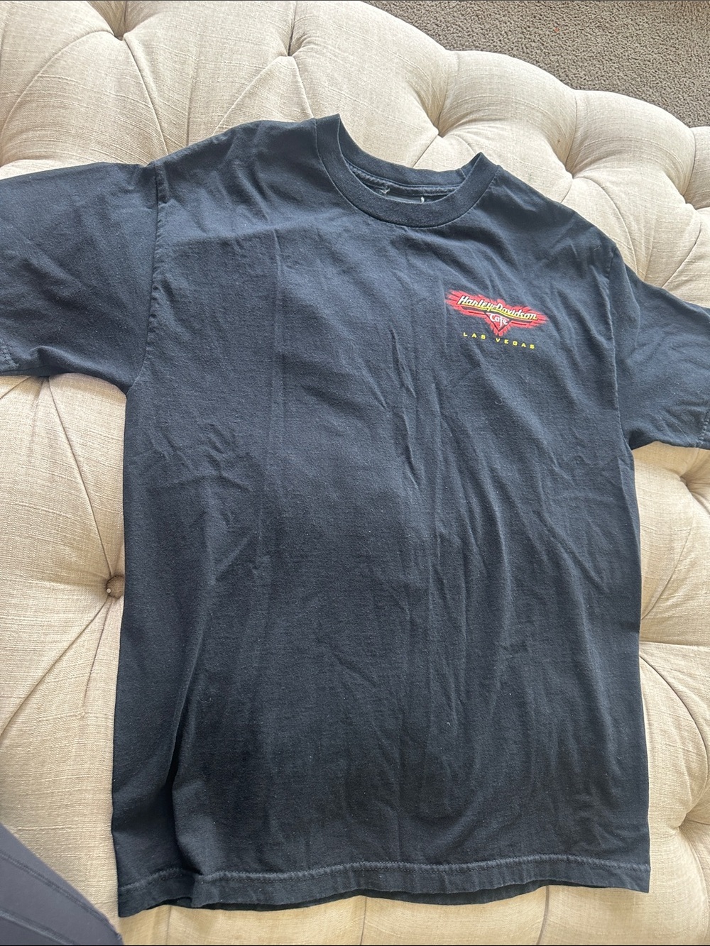 Harley-Davidson Black T‑Shirt with Red and Yellow Flaming Phoenix